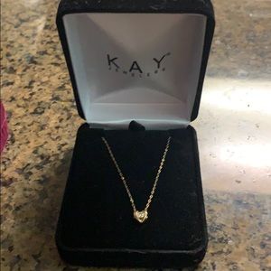 Gold heart diamond pendant